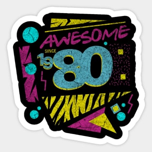 Awesome Since 1980-80’s Birthday Celebration, 41st Birthday Sticker